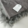 Genuine Sheepskin Seat Pads, Pair Of Long Haired Square Chair Pads 40cm Grey