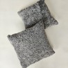 Pair Of Grey Short Haired Genuine Sheepskin Cushions 40cm