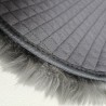 Pair of Real Sheepskin Round Seat Pads Long Haired Grey 37cm Chair Pads
