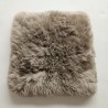 Pair Of Long Haired Genuine Sheepskin Square Seat Pads 40cm Taupe