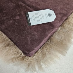 Pair Of Long Haired Genuine Sheepskin Square Seat Pads 40cm Taupe
