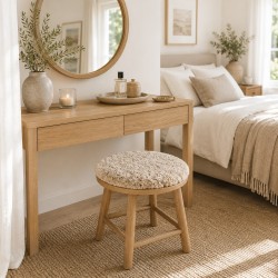 Shearling Sheepskin Round Bistro Seat Pads Oyster 37cm Chair Pads, Sold In Pairs