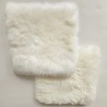 Ivory Long Haired Genuine Sheepskin Pair Square Seat Pads 40cm