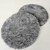 Pair of Grey Real Sheepskin Round Seat Pads Short Haired 37cm Chair Pads