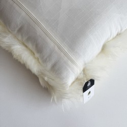 Two Real Sheepskin Rectangular Cushions Cream 30x50cm