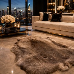Large Brown Reindeer Hide Rug | Natural Reindeer Skin Rug