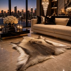 Large Natural Reindeer Hide Rug | Natural Nordic Reindeer Skin