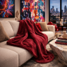 Wine Coloured Fleece Throw | Maroon Fleece Blanket | Fleece Blankets |