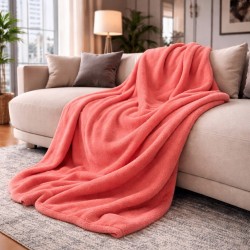 Coral Fleece Blanket Throw | Peach Fleece Blanket | Fleece Blankets |
