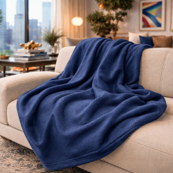 Petrol Blue Fleece Blanket | Blue Fleece Throw | Fleece Blankets |