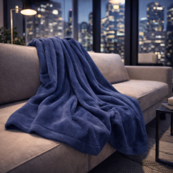 Petrol Blue Fleece Blanket | Blue Fleece Throw | Fleece Blankets |