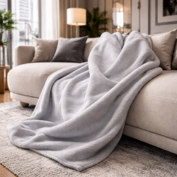 Hellgraue Fleece-Decke | Blassgraue Fleece-Decke | Fleece-Decken |