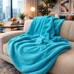 Jade Green Fleece Throw | Jade Fleece Blanket | Green Fleece Blanket |