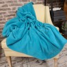 Plaid en polaire vert jade | Couverture en polaire jade | Couverture en polaire verte |