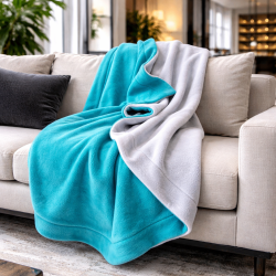Omkkeerbare Grijze Fleece Deken | Omkeerbare Fleece Dekens