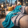 Reversible graue Fleece-Decke | Reversible Fleece-Decken