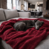 Coperta per Animali in Pile Vino | Morbide Coperte per Animali in Pile | Coperta per Cani in Pile
