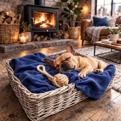 Petrol Blue Fleece Dog Blanket | Fleecy Dog Blanket | Blue Pet Blanket