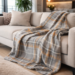 Plaid à carreaux gris | Couvertures à carreaux tartan | Plaid à carreaux gris