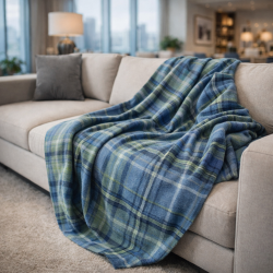 Plaid à carreaux tartan bleus | Couverture à carreaux tartan bleus | Plaid à carreaux tartan bleus