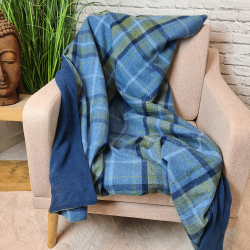 Blue Tartan Throw | Blue Tartan Check Blanket | Blue Tartan Check Throws