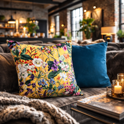 Midsummer Reversible Velvet Cushion | Reversible Floral Velvet Cushions