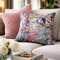 Coussins réversibles en velours Rhapsody | Coussins réversibles en velours à motifs floraux