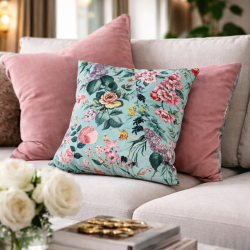 Coussins réversibles en velours Tranquillity | Coussins réversibles à motifs floraux