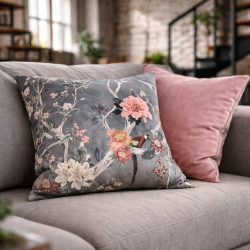 Cuscini in Velluto Reversibili Chinoiserie | Cuscini in Velluto Orientali