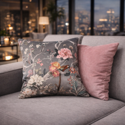 Chinoiserie Reversible Velvet Cushions | Oriental Velvet Cushions