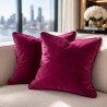 Bright Pink Velvet Scatter Cushions | Plain Pink Velvet Cushions