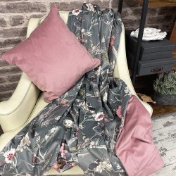 Reversible Chinoiserie Samtdecke | Luxuriöse bedruckte Samtdecken |