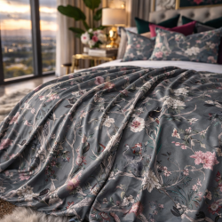 Plaid en velours de luxe à motifs chinois | Plaid en velours imprimé oriental de luxe