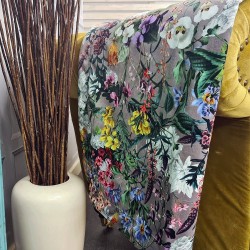 Double Sided Floral Velvet Throw - Rhapsody | Luxury Velvet Bed Runner