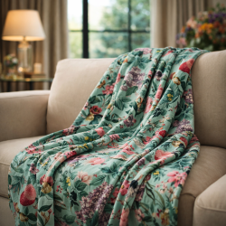 Double Sided Velvet Throw - Tranquillity | Luxury Printed Velvet Throw