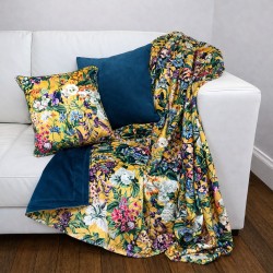 Midsummer Omkeerbare Fluwelen Plaid | Omkeerbare Bloemenbedrukte Fluwelen Plaid