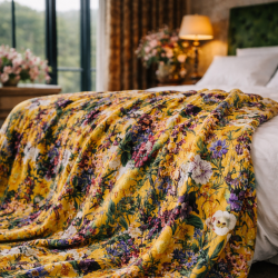 Midsummer Luxe Fluwelen Plaid | Dubbelzijdige Grote Bloemen Fluwelen Plaid