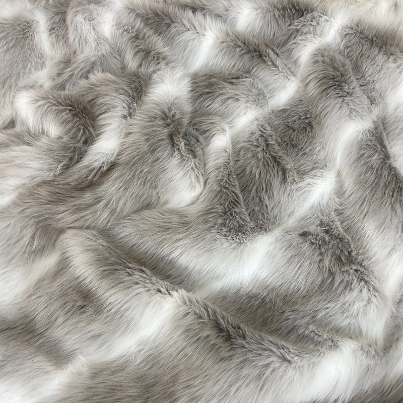 Caribou Stripe Faux Fur Fabric