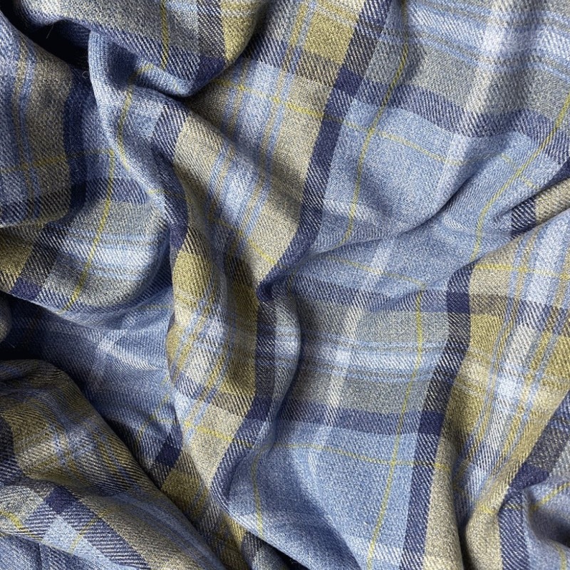 Tessuto a Quadri Tartan Blu | Tessuto Tartan Blu | Tessuto a Quadri per Artigianato |