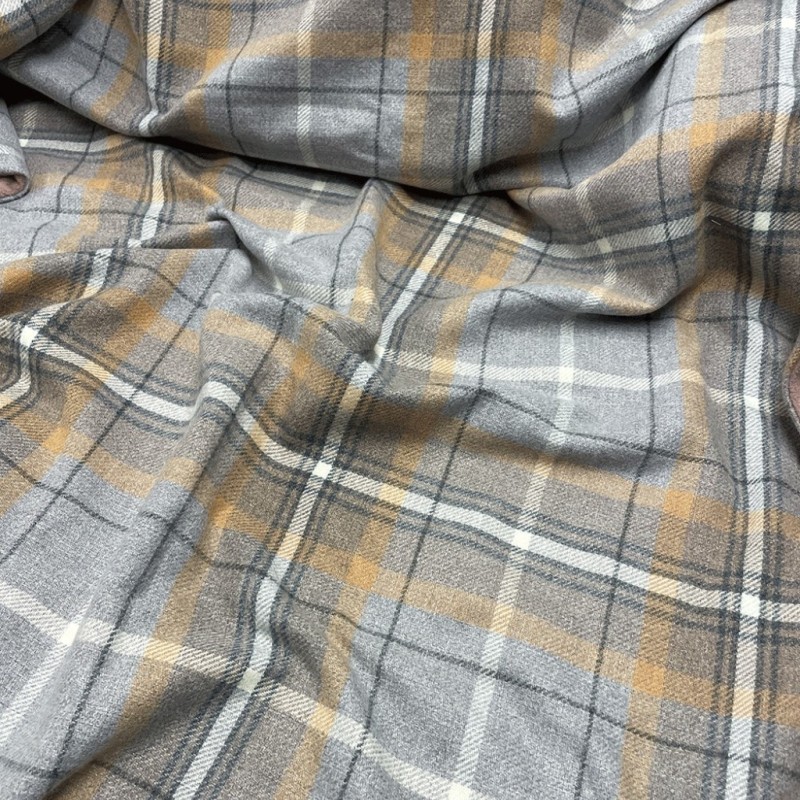Tessuto a Quadri Tartan Grigio | Tessuto Tartan Grigio | Tessuto Artigianale a Quadri |