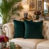 Green Velvet Scatter Cushions | Emerald Green Piped Sofa Cushions