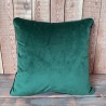 Coussins décoratifs en velours vert | Coussins de canapé passepoilés vert émeraude