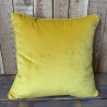Coussins décoratifs en velours jaune moutarde | Coussins unis en velours jaune