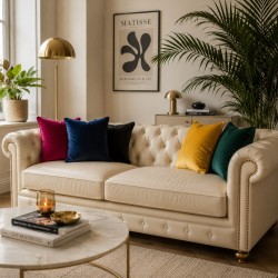 Coussins en velours bleu marine | Coussins décoratifs unis en velours bleu