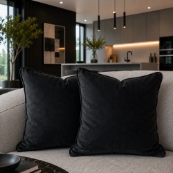 Black Velvet Scatter Cushions | Plain Black Velvet Pillows