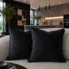 Black Velvet Scatter Cushions | Plain Black Velvet Pillows