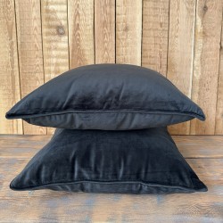Coussins décoratifs en velours noir | Oreillers unis en velours noir