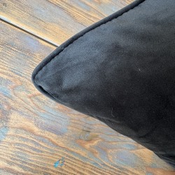 Coussins décoratifs en velours noir | Oreillers unis en velours noir