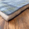 Padded Travel Blanket with Carry Handle Blue Tartan