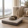 Medium Genuine Sheepskin Orthopaedic Dog Bed. Shearling Pet Bed Oyster